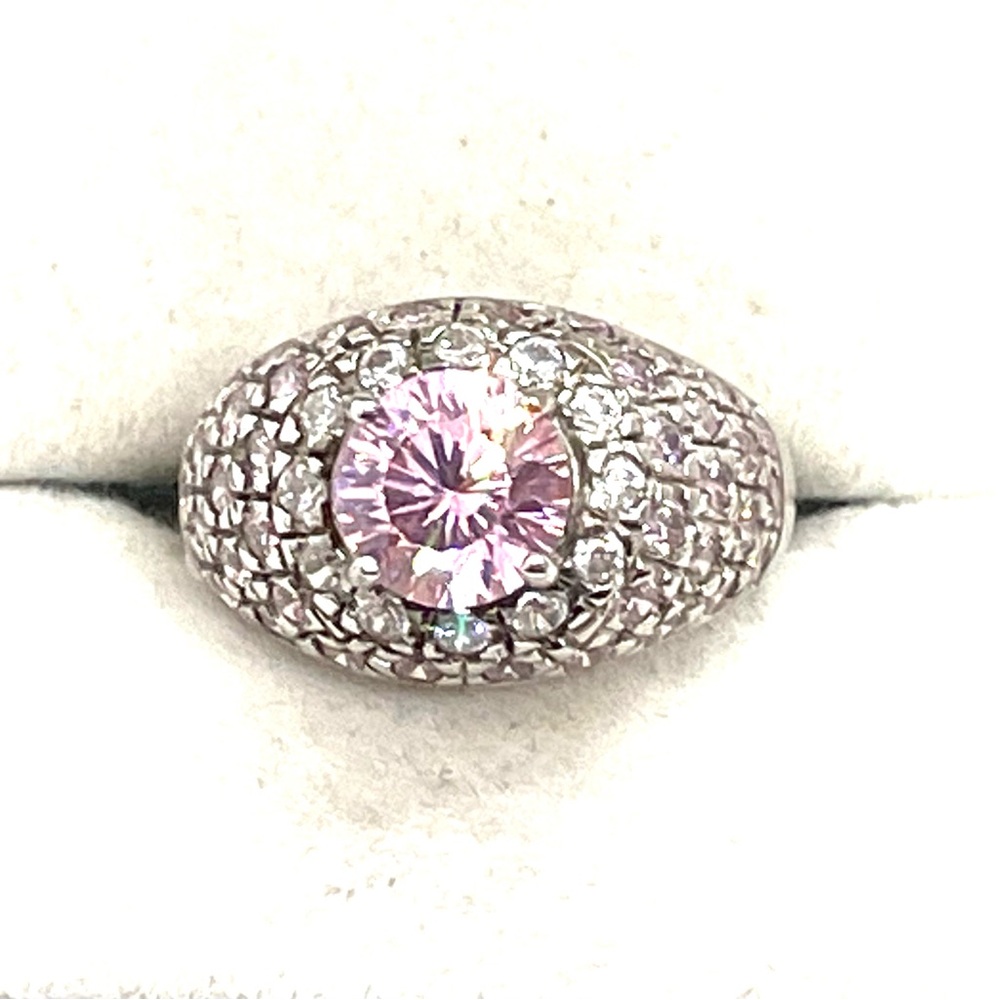 Sterling PAJ Pink Ice Ring sz 8